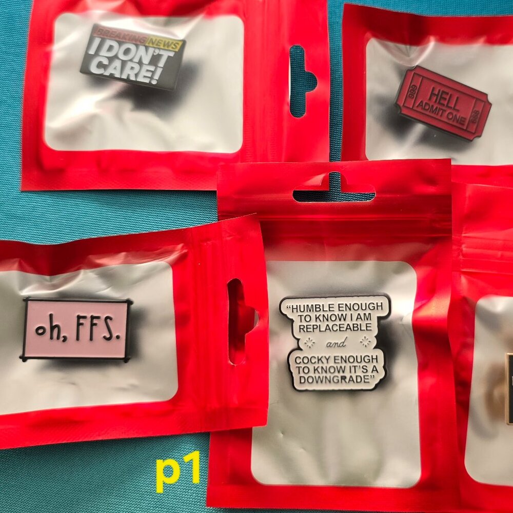 Snarky Enamel Pins Lot – Sarcastic & Funny P1